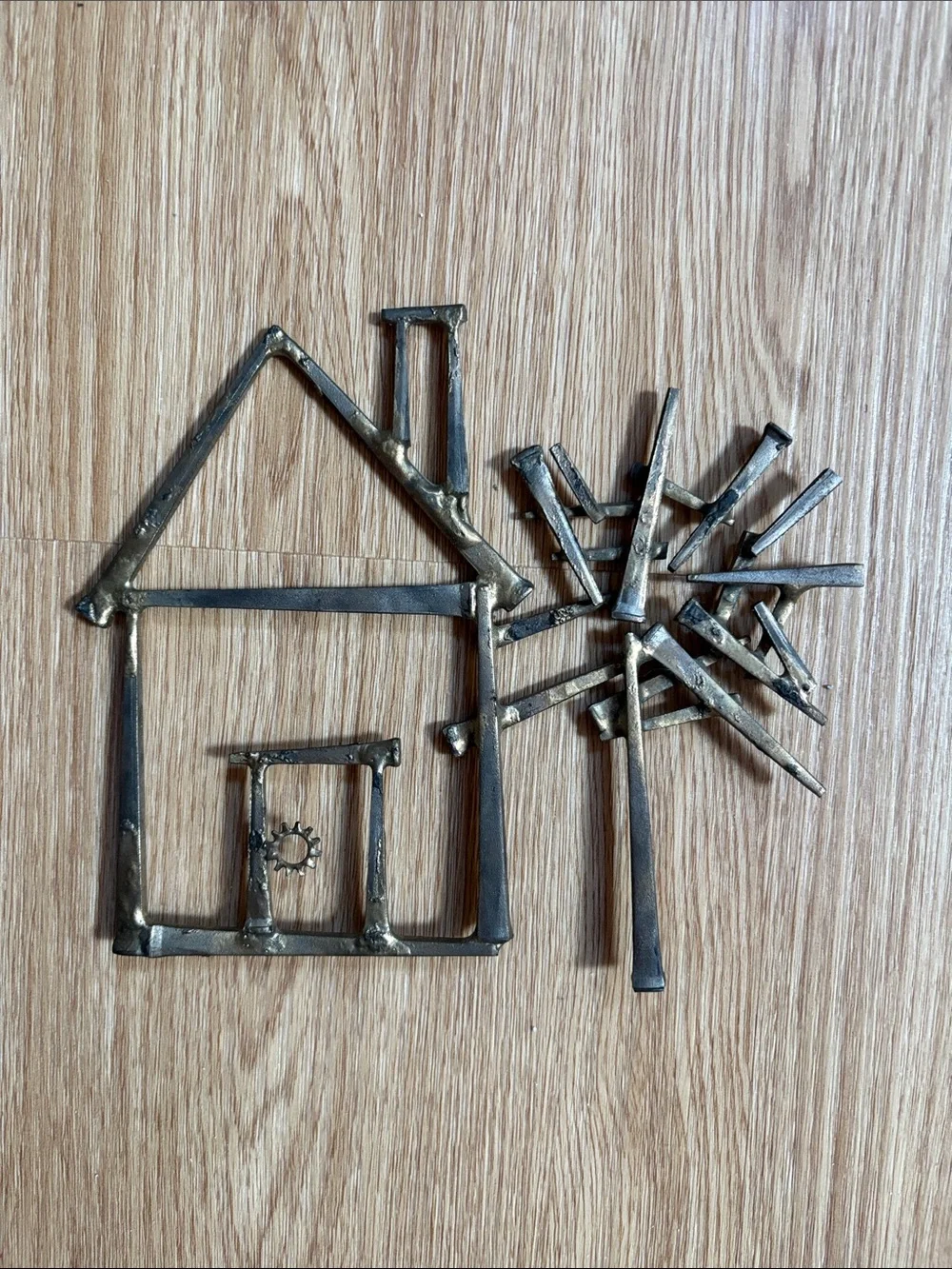 Brass-Tone House & Tree Wall Decor